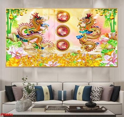 Hình ảnh file gốc in trần nhà File gốc tranh rồng hổ FTR851