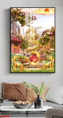 File ảnh File gốc tranh rồng hổ FTR855 (gốc) in decal dán tường
