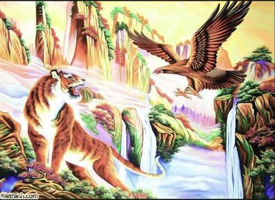 File gốc File gốc tranh rồng hổ FTR86 (in lụa) tranh phong thủy