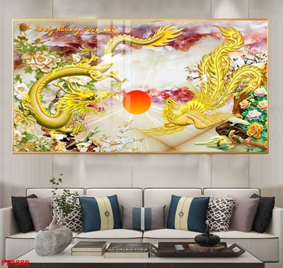 File tranh gốc in trần nhà File gốc tranh rồng hổ FTR889 3D
