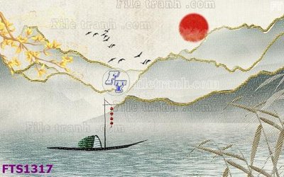 File gốc File in tranh tường hiện đại FTS1317 (in lụa) tranh mã đáo