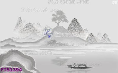 File in lụa File in tranh tường hiện đại FTS1394 (phong cảnh) File in tranh tường hiện đại FTS1394