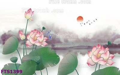 File gốc File in tranh tường hiện đại FTS1399 (in lụa) tranh mã đáo