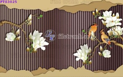 File in trần File in tranh tường hiện đại FTS3025 (bản gốc) hoa văn