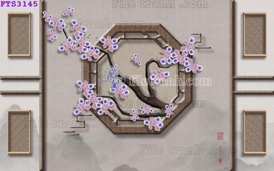File gốc File in tranh tường hiện đại FTS3145 (in lụa) tranh phong thủy