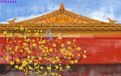 File in lụa File in tranh tường hiện đại FTS3186 (tân cổ điển) File in tranh tường hiện đại FTS3186