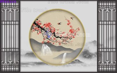 File gốc File in tranh tường hiện đại FTS3225 (in lụa) trang trí tường