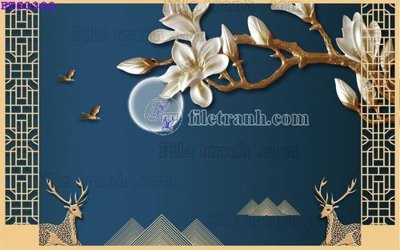 Ảnh gốc File in tranh tường hiện đại FTS3302 (nét căng) in mica