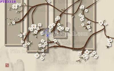 Ảnh gốc File in tranh tường hiện đại FTS3318 (nét căng) in mica