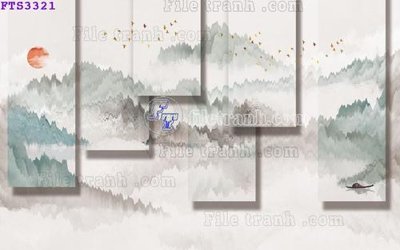 File in trần File in tranh tường hiện đại FTS3321 (bản gốc) hoa văn