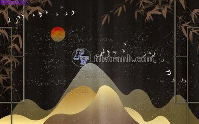 Tải file gốc in lụa File in tranh tường hiện đại FTS3591 siêu nét