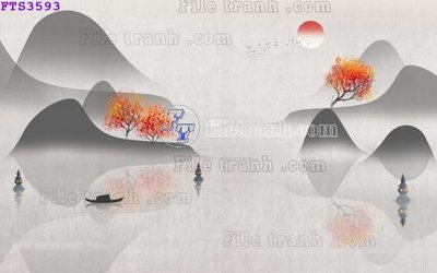 Download file gốc File in tranh tường hiện đại FTS3593 (in mica) trong suốt