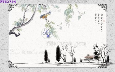 File in mica File in tranh tường hiện đại FTS3734 (bản gốc) sắc sảo