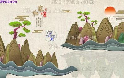 File gốc File in tranh tường hiện đại FTS3808 (in mica) cắt laser