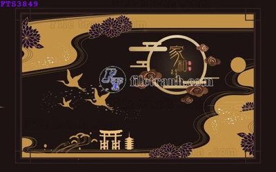 File gốc File in tranh tường hiện đại FTS3849 (in lụa) tranh mã đáo