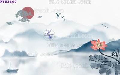 File tranh File in tranh tường hiện đại FTS3860 (gốc) phong cách tối giản