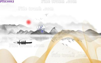 File gốc in tráng gương File in tranh tường hiện đại FTS3882 chi tiết