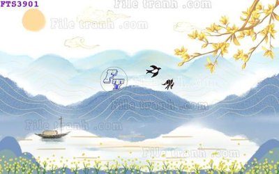 File in mica File in tranh tường hiện đại FTS3901 (bản gốc) siêu trong