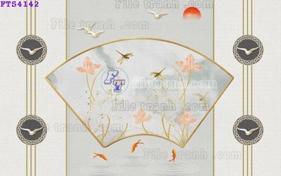 File in lụa File in tranh tường hiện đại FTS4142 (chất lượng cao) File in tranh tường hiện đại FTS4142