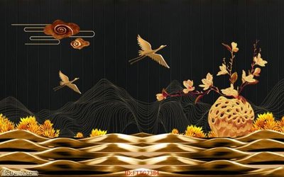 File tranh Tranh tường 3d tối giản hiện đại FTTG7384 (gốc) in trên kính