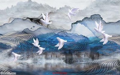 File in ấn Tranh tường 3d tối giản hiện đại FTTG7391 chuyên nghiệp