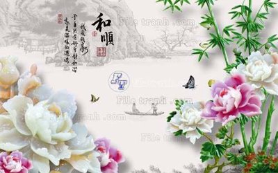 File gốc File tranh in tường giả ngọc GN2016 (in mica) trang trí