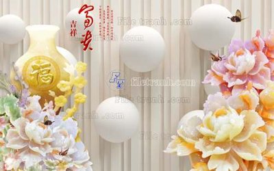 File tranh gốc PSD File tranh in tường giả ngọc GN2026 còn nguyên layer