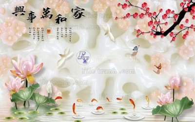 File in mica File tranh in tường giả ngọc GN2027 (ảnh gốc) đẹp