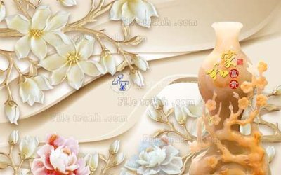 File gốc File tranh in tường giả ngọc GN2100 (in lụa) chi tiết cao