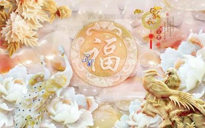 Download file gốc File tranh in tường giả ngọc GN2393 (in lụa) tranh 3D