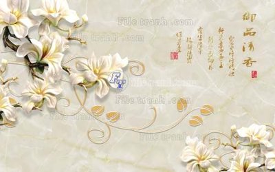 Hình ảnh file gốc File tranh in tường giả ngọc GN2581 (chất lượng cao)