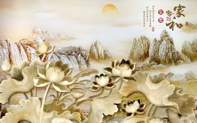 File gốc File tranh in tường giả ngọc GN3065 (trang trí) phòng làm việc