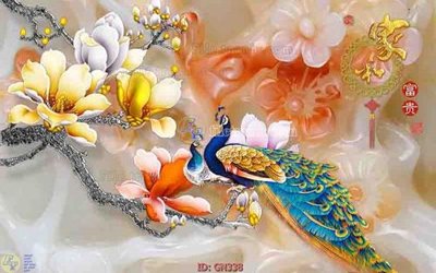 File gốc File tranh giả ngọc GN338 (in tráng gương) ốp tường