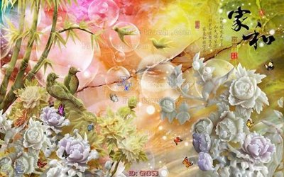 Download file gốc File tranh giả ngọc GN353 (in lụa) tranh 3D