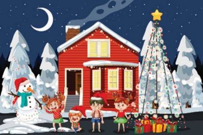 File tranh trang trí File phông sân khấu background banner giáng sinh noel 2025 GS1003 (tải file gốc)