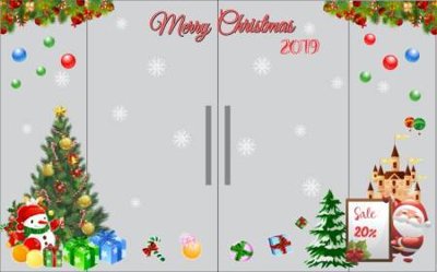 File in trần File in decal giáng sinh noel 2025 GS1241 (bản gốc) trời sao