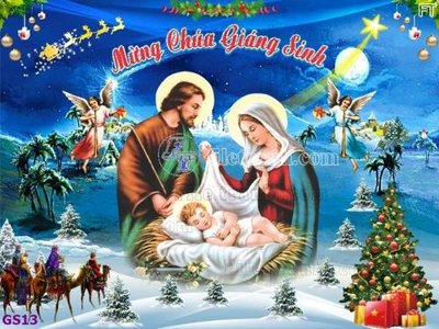 File tranh file baner phông công giáo chúa giáng sinh GS13 (gốc) in vải canvas