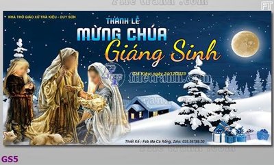 File PSD file baner phông công giáo chúa giáng sinh GS5 (bản gốc) đã tách nền