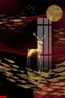 File ảnh File tranh decor tranh bộ treo tường tổng hợp H1019 (gốc) in PP, decal