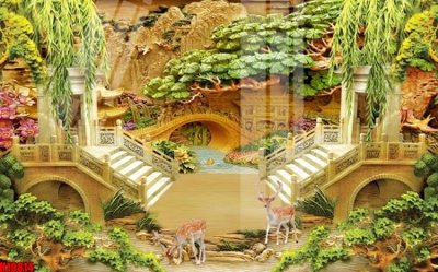 Download file gốc File tranh gốc in tranh tường nền tổng hợp H10814 (in mica) trang trí