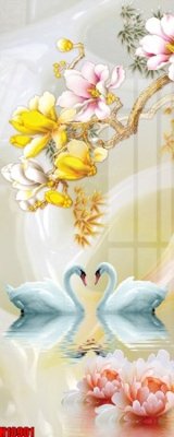 Tải file File tranh gốc in tranh tường nền tổng hợp H10901 (gốc) chủ đề hoa sen