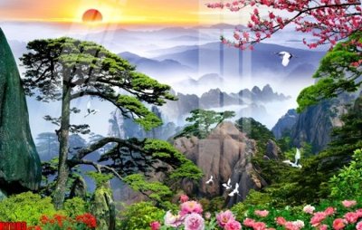 File tranh gốc PSD File tranh gốc in tranh tường nền tổng hợp H11183 còn nguyên layer