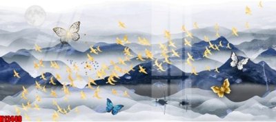 File tranh File tranh gốc in tranh tường nền tổng hợp H12449 (bản gốc) in lụa 5D