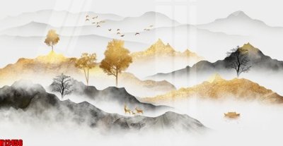 File gốc File tranh gốc in tranh tường nền tổng hợp H12456 (in lụa) trang trí tường