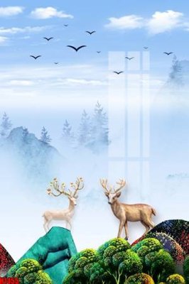 File ảnh File tranh decor tranh bộ treo tường tổng hợp H1455 (gốc) in decal dán tường