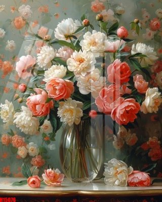 Download file gốc File tranh gốc in tranh tường nền tổng hợp H15076 (in lụa) hoa lá