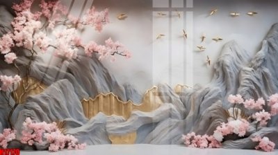 Download file gốc File tranh gốc in tranh tường nền tổng hợp H17170 (in mica) trong suốt