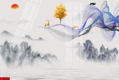 File in trần File tranh gốc in tranh tường nền tổng hợp H18389 (bản gốc) 5D