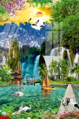 File gốc File tranh gốc in tranh tường nền tổng hợp H18434 (ảnh chi tiết) để in trần