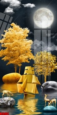 File gốc File tranh gốc in tranh tường nền tổng hợp H18461 (in tráng gương) hiện đại